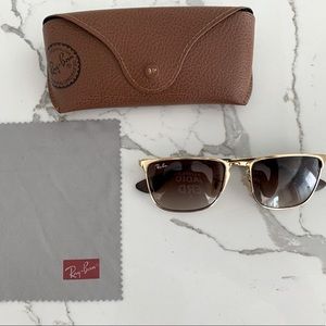 Gold Ray-Ban square aviator sunglasses